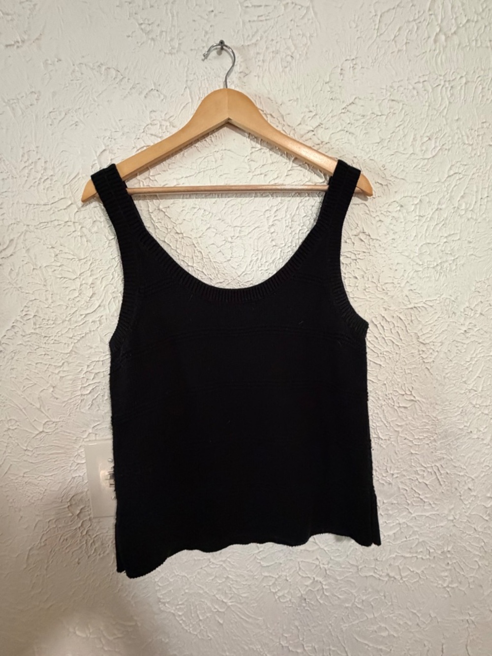 Jenni Kayne Black Cotton Knit Tank Top Women’s Size Small - Picture 3 of 3